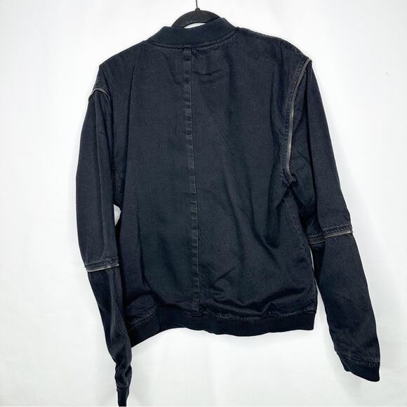 SANDRINE ROSE Black Zip Bomber NWT in Medium - Picture 8 of 8
